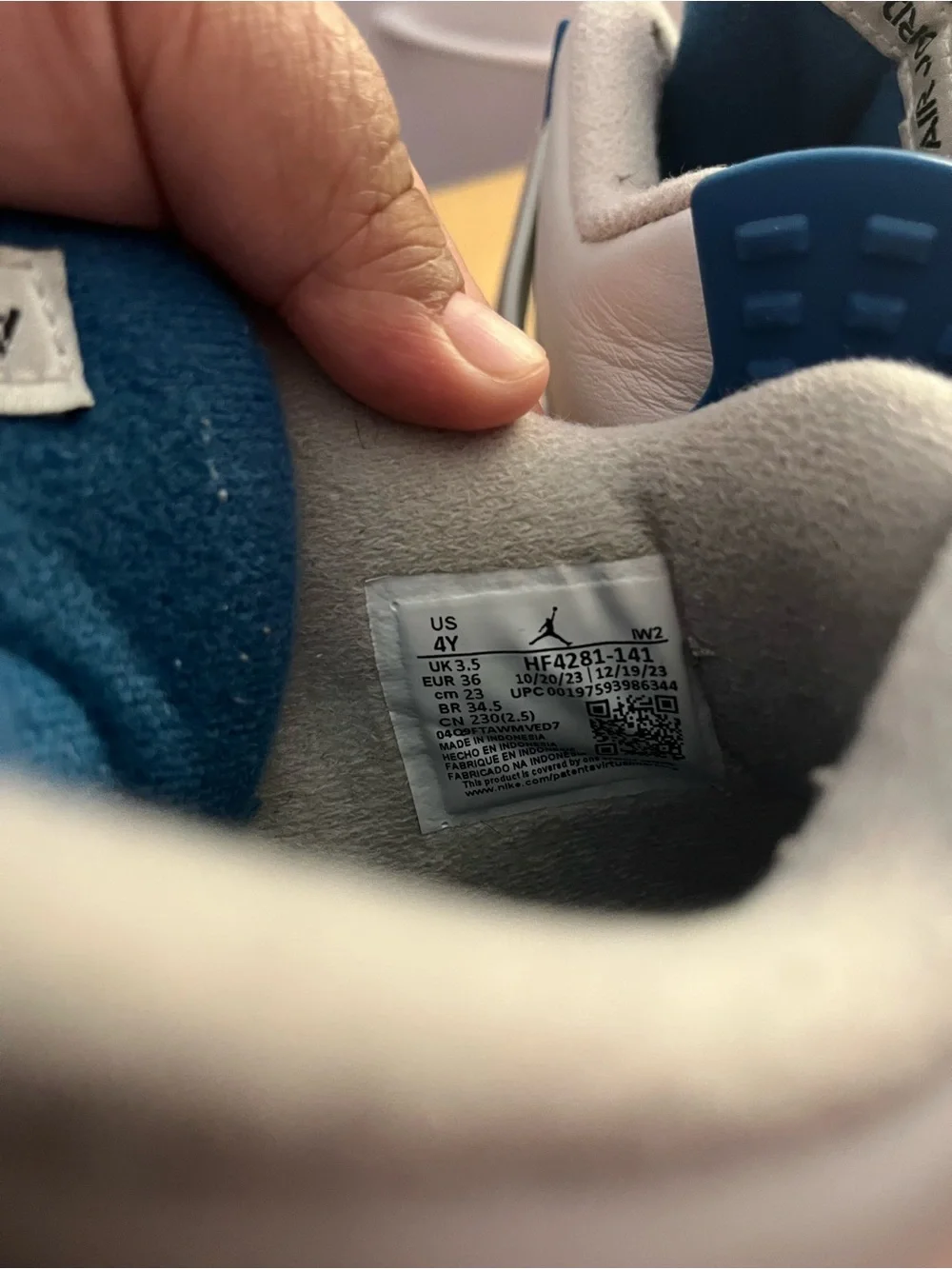Jordan Kids White and Blue Retro Basketball Sneakers